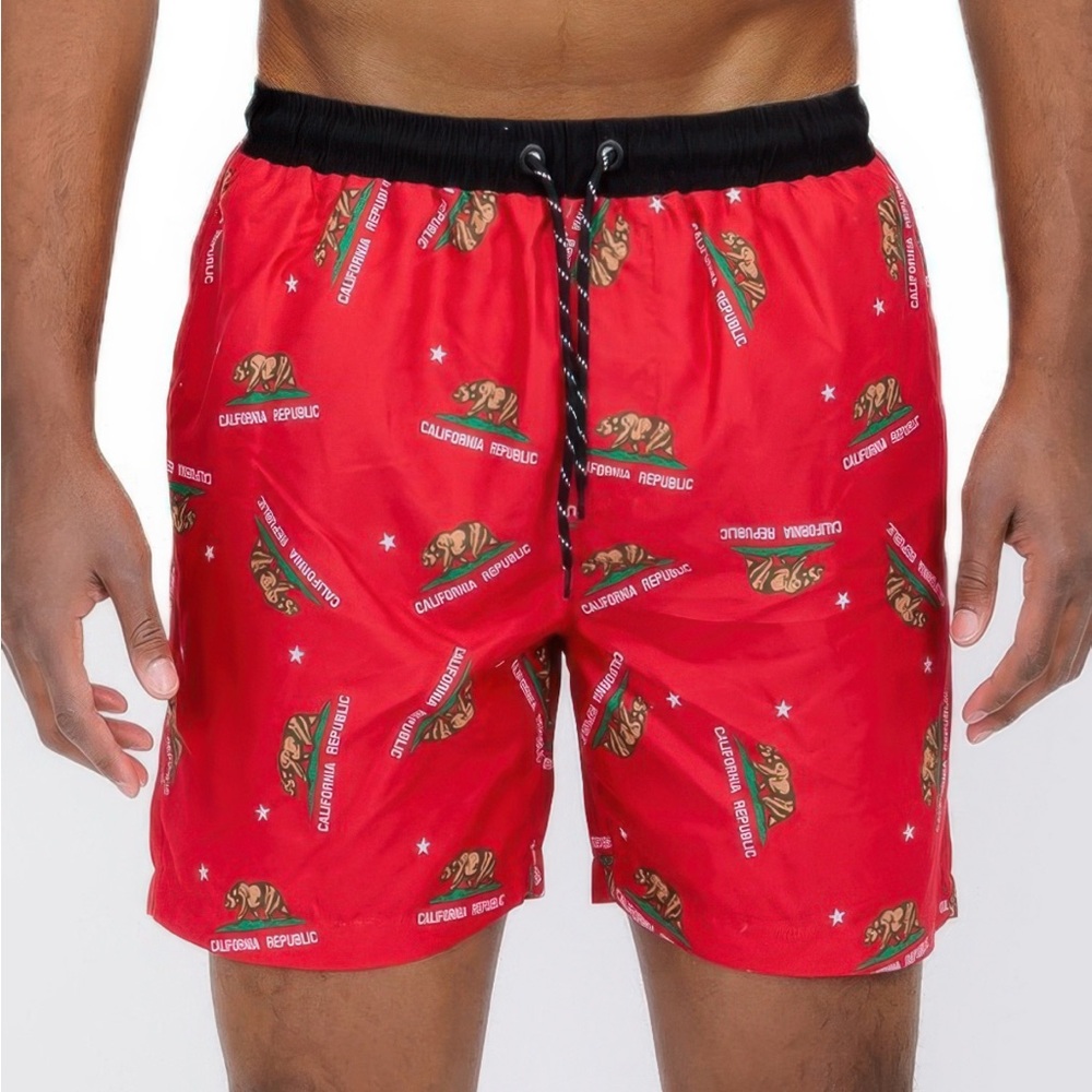 Red California men’s Swim Shorts